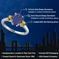 thumbnail image 2 of Gem Stone King 925 Sterling Silver Blue Lapis and Yellow Citrine Engagement Ring for Women | 2.51 Cttw | Oval 9X7MM | Gemstone Birthstone | Size 9, 2 of 6