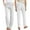 c01White, variant on Arnsht Women's Summer Solid Color Cotton Linen Pants Drawstring Thin Breathable Comfortable Loose Casual Wide Leg Long Pants Beige L
