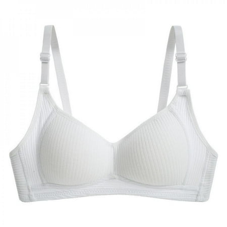 

Elaydool Cotton Girly Sweet Bra Striped Comfortable Breathable Candy Color Gathering Adjustable Casual Daily Bralette for Young Lady