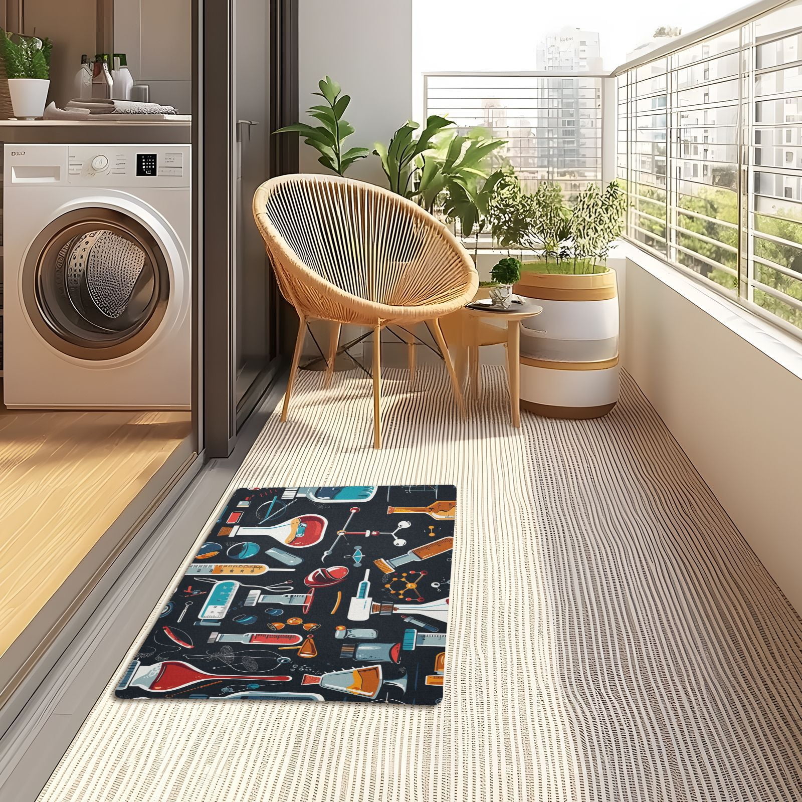 JSTEL Science Chemistry Front Door Mat Outside Entrance 32x20 Inch Doormat for Outdoor Indoor Washable Non Slip Floor Mats
