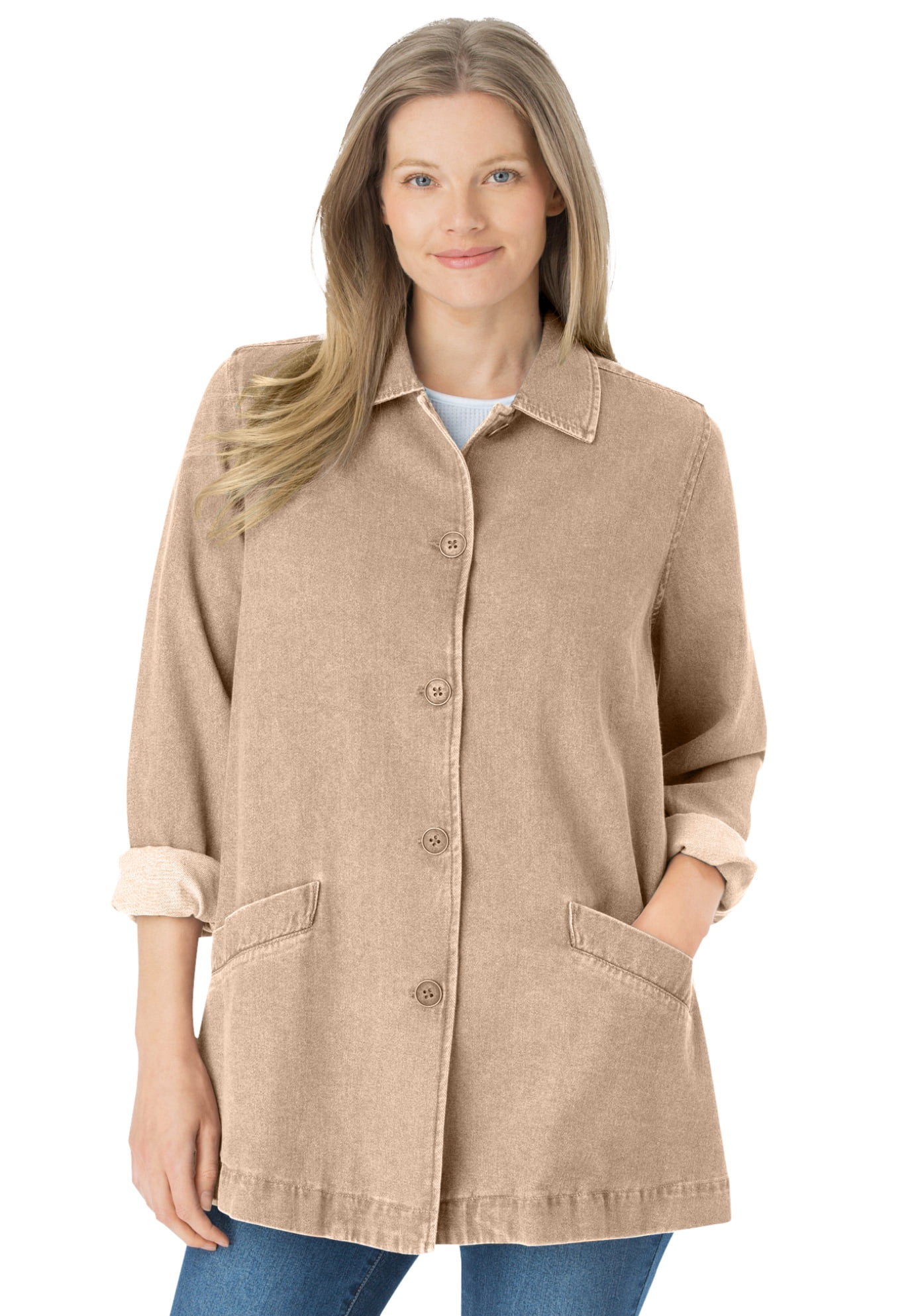 pleated back denim jacket