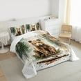 thumbnail image 3 of Manfei Cartoon Bear Full Size Comforter Sets for Girls, Watercolor Jungle Wildlife Bedding Comforter Set, Green Pine Tree Bedding Sets, Super Cozy Room Decor Reversible 3 Pieces, 3 of 8