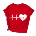 thumbnail image 4 of Cutuoiiu Women's Cute Love Heart Graphic Crew Neck Casual Short Sleeve Tops Gifts, 4 of 7