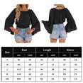 thumbnail image 3 of Blusa Con Hombros Descubiertos Sudadera sin espalda de gasa Tops casuales de manga larga Traje diario (Negro S) Cgtredaw Para estrenar, 3 of 5