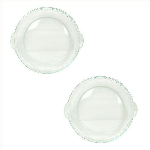 Pyrex Basics 9.5 in Round Glass Bakeware Pie Dish (2-Pack)