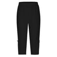 thumbnail image 3 of Audhol Capri Leggings for Women, Leggings for Women Summer High Waist Pant Knee Length Slim Fit Yoga Cropped Trouser Yoga Pants Black L, 3 of 6
