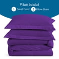 thumbnail image 4 of Purple Queen ( 90" x 90" ) Size 100% Cotton Duvet Set, 800 Thread Count, Stripe Pattern, 1-Piece Comforter Cover with Zipper Closure & 2-Pillow Shams– Hotel Quality, All-Season, 4 of 5
