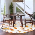 thumbnail image 3 of Round Rug 5Ft Washable Non-Slip, Orange Leaves Fall Circle Area Rugs for Living Room Bedroom, Branches Birds Pine Cones Indoor Floor Mats Carpet Runner for Home Decor Aesthetic, 3 of 8