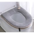 thumbnail image 1 of 1 Pices Sige Toilette Tanche Domestique(gris), Sige De Wc Universelles Avec Fermeture Clair, Coussin De Sige De Toilette Coussin Plus Chaud, Pour, 1 of 3