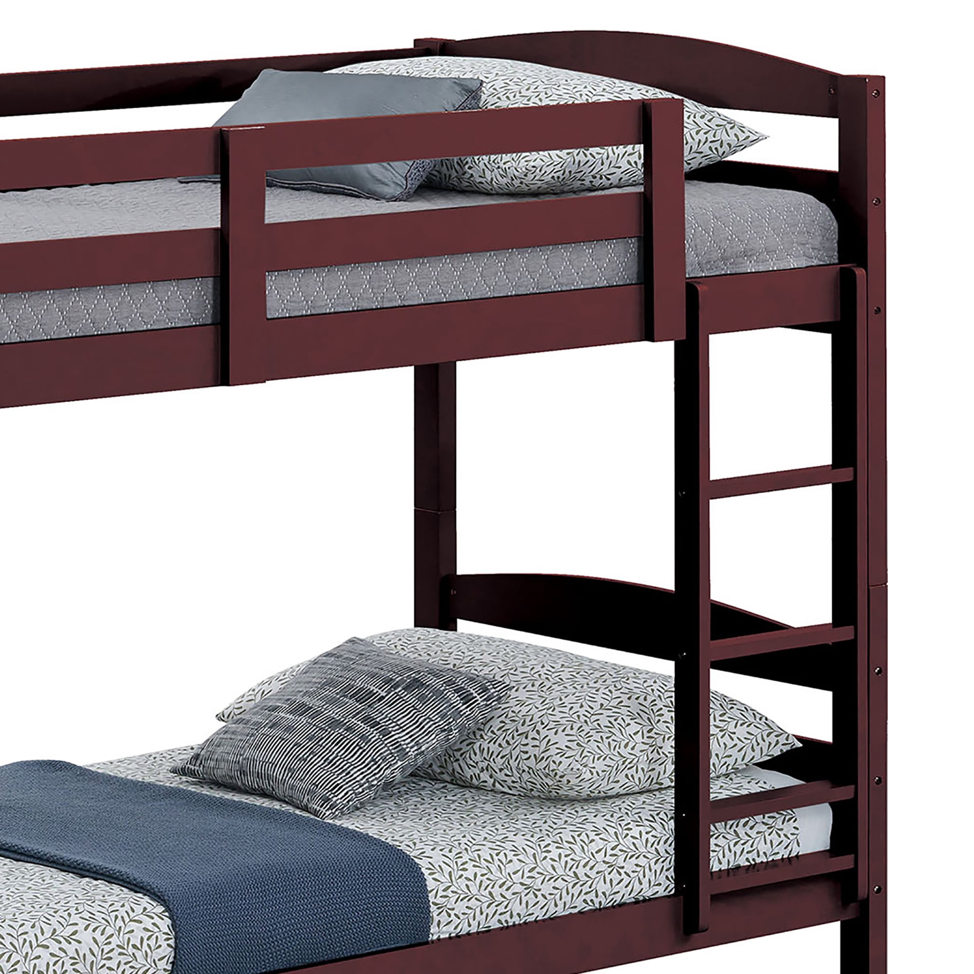 Furniture of America Alli Kids Wood Detachable Twin over Twin Bunk Bed, Espresso