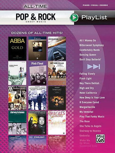 Playlist All Time Pop Rock Hits Sheet Music Playlist Series Paperback Walmart Com