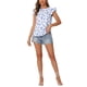 thumbnail image 2 of INSPIRAR CHIC Blusa de Verano de Manga Voladora con Estampado Floral y Detalles de Encaje L Blanca, 2 of 5