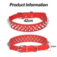 thumbnail image 2 of Adjustable wide nail dog collar, mushroom rivet PU leather cat dog collar, durable nail pet collar, 2 of 5