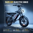 thumbnail image 4 of TakeMov Electric Bike for Adults, 2000W Peak Ebike, 40MPH 80Miles Electric Mountain Bike, 20" X 4.0 Fat Tire Adult Electric Bicycle with 48V 25AH Battery E Bikes, Full Suspension Electric Dirt Bike, 4 of 9