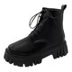 thumbnail image 1 of NECHOLOGY Botas Mujer Adulto Femenino Zapatos Botines de mujer Botas de tobillo negras a la moda versátiles para mujer, suelas gruesas de cuero y botas con cremallera lateral con cordones (Black, 7), 1 of 6