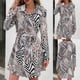 thumbnail image 1 of Moda mujer manga larga frente abierto suelta prendas de vestir exteriores blusa impresa abrigo Tops Fridja  po2363, 1 of 8