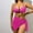 Hot Pink swimsuit women, variant on Wycnly Swimsuits for Women Three Piece Swimsuits for Women Womens Bathing Suit Bikini Set Sexy Deep V Neck Push up Bikini with Trunks and Skirt Cover up Girls Summer Swimwear Sets