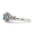 thumbnail image 3 of Shey Couture Sterling Silver with 14K Accent Antiqued Blue Topaz Heart Ring, 3 of 7
