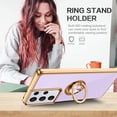 thumbnail image 4 of S21 Ultra Case,Galaxy S21 Ultra Case,Slim Fit Soft 360° Ring Holder Kickstand Magnetic Car Mount Supported Easy Clean Shockproof Protective Cover for Samsung Galaxy S21 Ultra 6.8",Light Purple, 4 of 18
