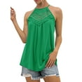 thumbnail image 3 of Enwejyy Summer Women Sexy Halter Top Solid Color Sleeveless Lace Stitching Tank Top T-Shirt, 3 of 4