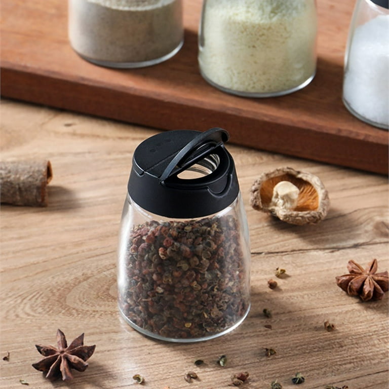 Bbq Spice Bottle Set, Glass Spice Jars, Double Lid Seasoning