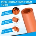 thumbnail image 3 of Tubo de aislamiento de espuma Uxcell, cubierta de espuma para tuberías, tubing de espuma para soporte de agarre de unidad de aire acondicionado naranja 1"ID x 3.28Ft, 3 of 7