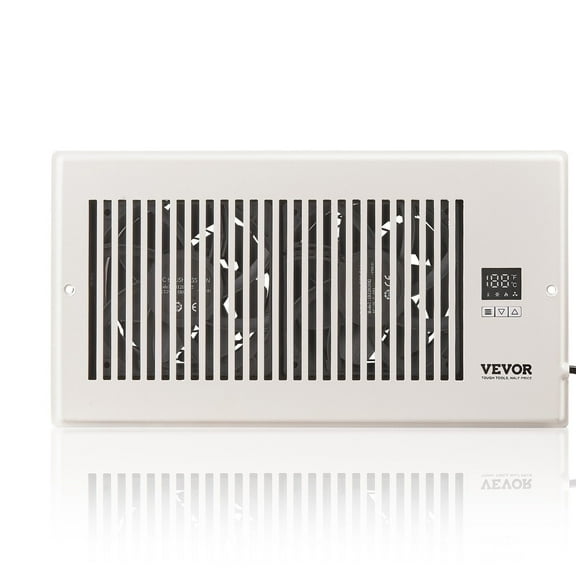 STAWAY Quiet Register Booster Fan - 6" x 12" Vent Fan with Remote Control & Thermostat - Adjustable Speed for Heating & Cooling - Energy-Efficient PWM Motor - White
