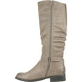 thumbnail image 2 of WHITE MOUNTAIN Womens Beige Crisscross Straps Stretch Gore Cushioned Studded Buckle Accent Liona Almond Toe Block Heel Zip-Up Riding Boot 11 M, 2 of 4