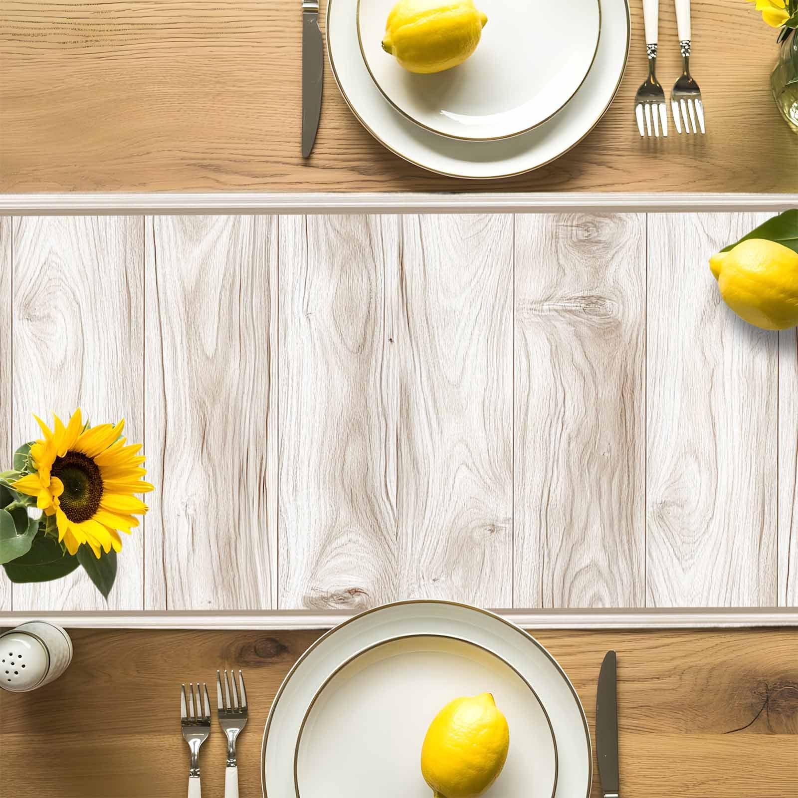 Rustic Flower Wood Butterfly Bottle Table Runner 90 Inches Long, Bathroom Text Theme Table Runners Tabletop Scarf Kitchen Dining Tables Decoration for Home Party Indoor Outdoor