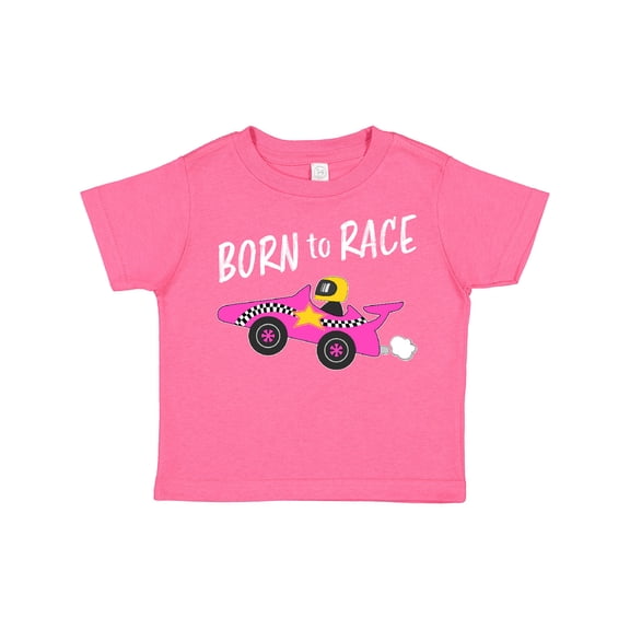 Inktastic Born to Race- Pink Race Car Boys or Girls Toddler T-Shirt