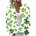 thumbnail image 2 of Jinhomg Cardigan Sweaters for Women Funny St Patrick's Day Cardigans Plus Size Comfy Long Sleeve Button Down Jackets Ladies Thin Holiday Sweater Fall Saving Green XL, 2 of 5