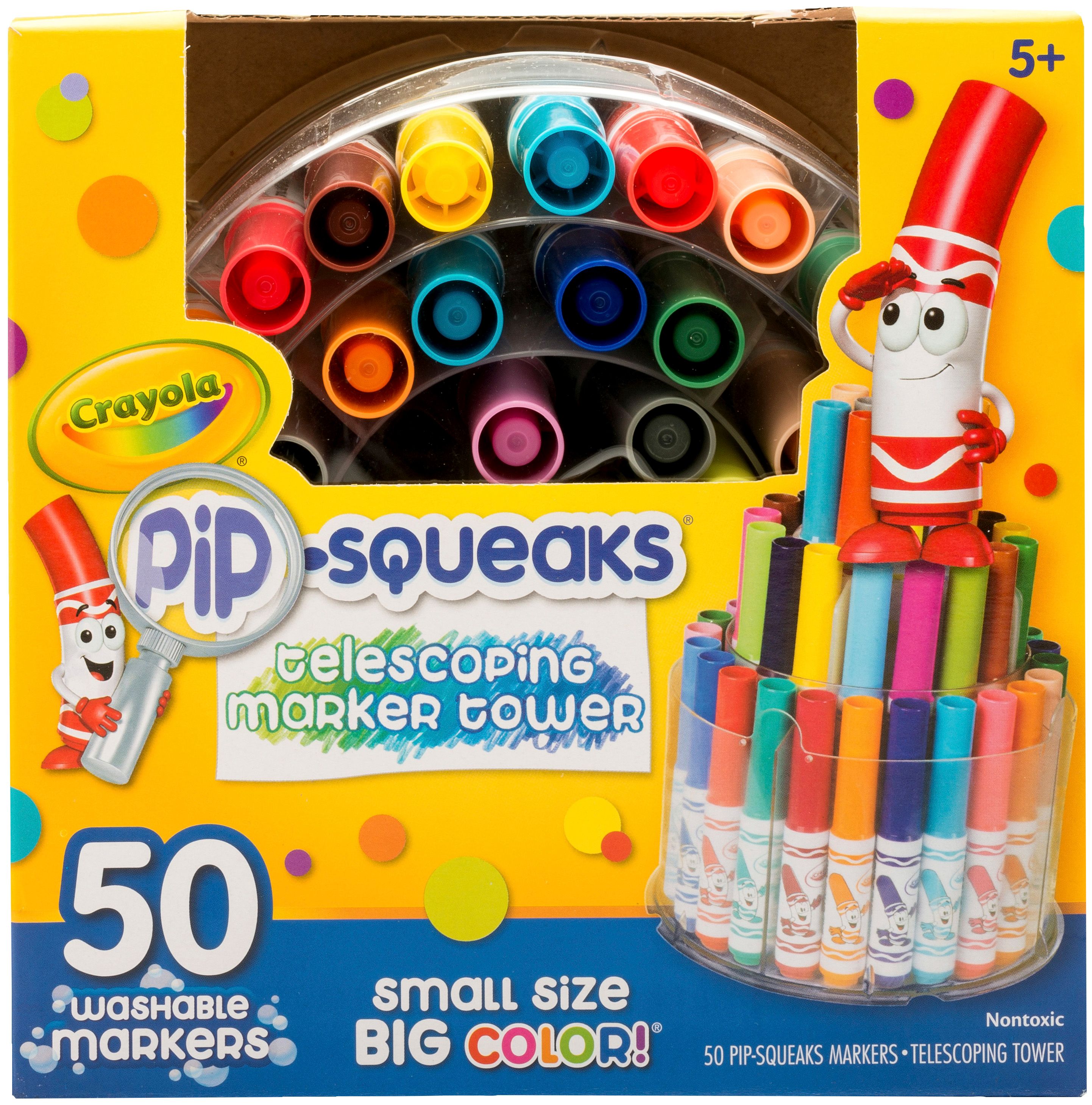 Crayola Pip Squeaks Marker Tower, Assorted Colors, 50 Washable Markers, Toys for Kids - image 2 of 6