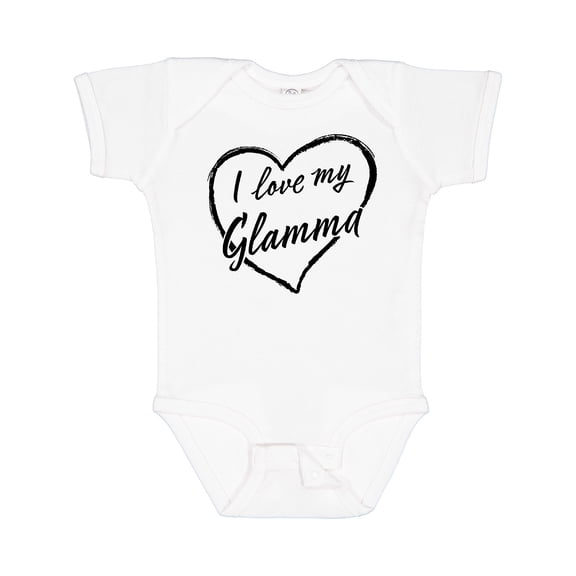 Inktastic I Love My Glamma in Black Chalk Heart Boys or Girls Baby Bodysuit
