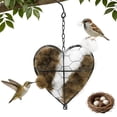 thumbnail image 1 of Portanido para aves hepanio artesanal de fibra de alpaca en forma de corazón, 1 of 7