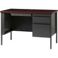 thumbnail image 5 of Lorell Fortress Series Mahogany Laminate Top Desk 45.5" x 24" x 29.5" , 1.1" Top - Box Drawer(s), File Drawer(s) - Single Pedestal on Right Side - Square Edge - Material: Steel Frame - Finish: Charcoa, 5 of 8