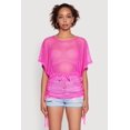 thumbnail image 2 of Womens Trendy Fishnet Tunic Top with Drawstring Waist, 2 of 5