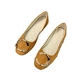 thumbnail image 4 of Bellella Women Flats Square Toe Flat Shoes Comfort Casual Shoe Faux Suede Pumps Party Formal Brown 9, 4 of 4