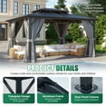 thumbnail image 6 of Clouddwell 12'x14' Hardtop Gazebo - Polycarbonate Double Roof with Netting & Curtains for Patio, Garden Sun Protection,Gray, 6 of 6