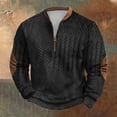 thumbnail image 2 of Curuila Mens Sweatshirt Half Zip Long Sleeve Graphic Print Crew Neck Pullover Sweatshirts Everyday Wear Casual Soft Pullover Tops Size L, 2 of 3