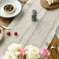 thumbnail image 7 of Sm:)e Linen Table Runner for Dining Table 13 x 108 Inch Orange Beige Burlap Linen Style Rustic Farmhouse Kitchen Dining Room Decoraton, 7 of 7