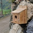 thumbnail image 2 of Wood Bird Houses for Outside with Pole Wooden Bird House for Finch Bluebird Cardinals Hanging Birdhouse Garden Country Cottages, 2 of 2