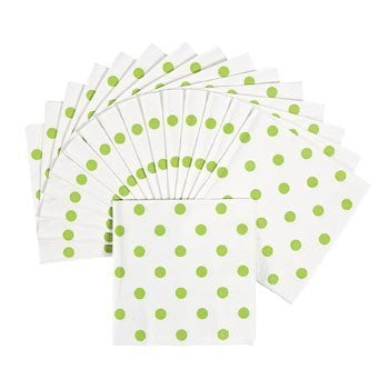 Lime Green Polka Dot Beverage Napkins - Easter & Party Tableware