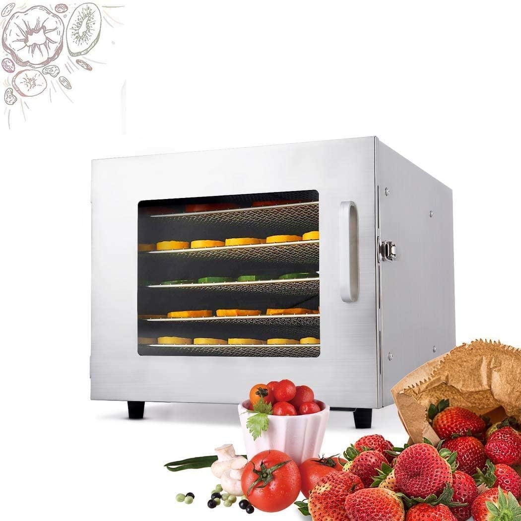 600W Electric Food Dehydrator 6 Trays Fruit 35L Dryer Drying Machine Stainless 