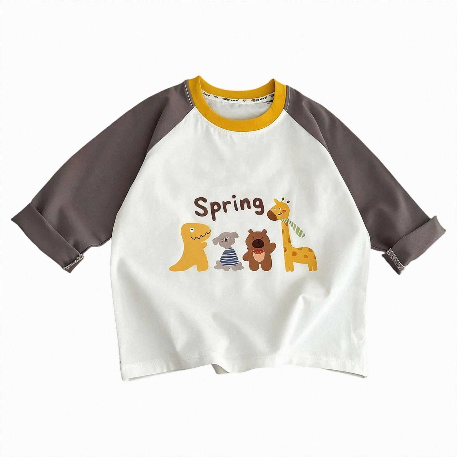 Wonitaaizi Unisex Baby Girls Infant Toddler Long Sleeve Top Cute Animals Print Crewneck Top (2-3 Years Grey)