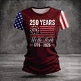 thumbnail image 4 of Iaqnaocc We The People American Flag Womens Tops 4th Of July Summer Round Neck Retro Shirts Patriotic 250 anniversary usa flag Short Sleeve T Shirts for Women Wine XXXL, 4 of 5