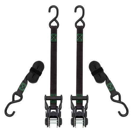 

10 ft. 1500 lbs Tactical Ratchet Tie Down Green - Pack of 2