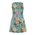 thumbnail image 5 of Viikei Women's Bohemian Short Sleeve Dress,Women's Casual with Pockets Summer Floral Print Dress V-Neck Mini Dresses Green XXL, 5 of 6