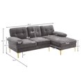 thumbnail image 7 of Sectional Sofa Couch with Sturdy Metal Feet, 3-Seater Chenille Sofa with Chaise, L-Shaped Modular Couch with Soft Padded Seat for Living Room, Bedroom, Easy Assembly, 7 of 7