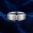 thumbnail image 5 of Pompeii Mens 14K White Gold Brushed Princess Cut Diamond Wedding Ring (G,Vs), 5 of 6