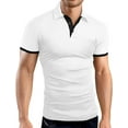 thumbnail image 3 of HAOMEILI Men's Short Long Sleeve Polo Shirts Casual Slim Fit Basic Designed Cotton Shirt Tops, 3 of 5